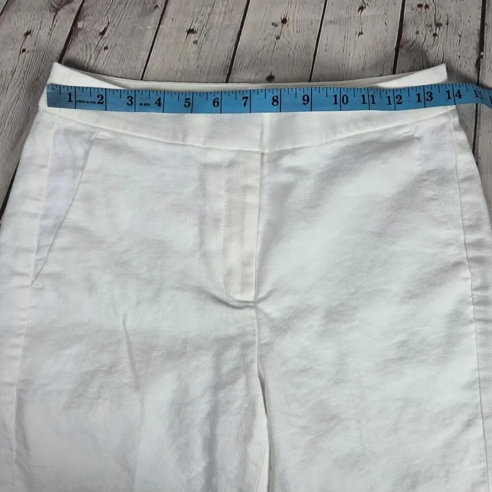 J.‎ Crew Kate straight-leg pant in stretch linen blend White 2 BF407